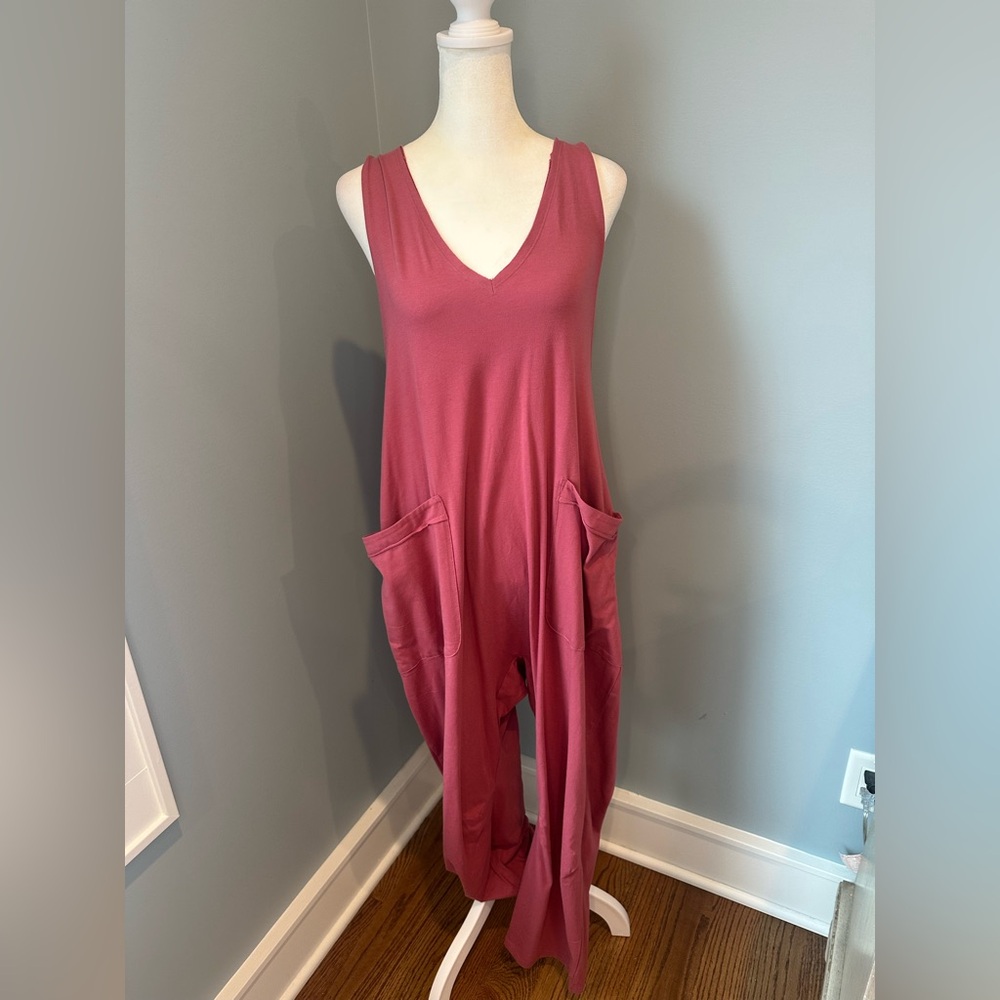 Slouchy Sleeveless Pink Jumpsuit